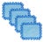 Misette Jardin Embroidered Single-Sided Linen Scalloped Stripe Placemats in Blue, Set of 4 For Sale