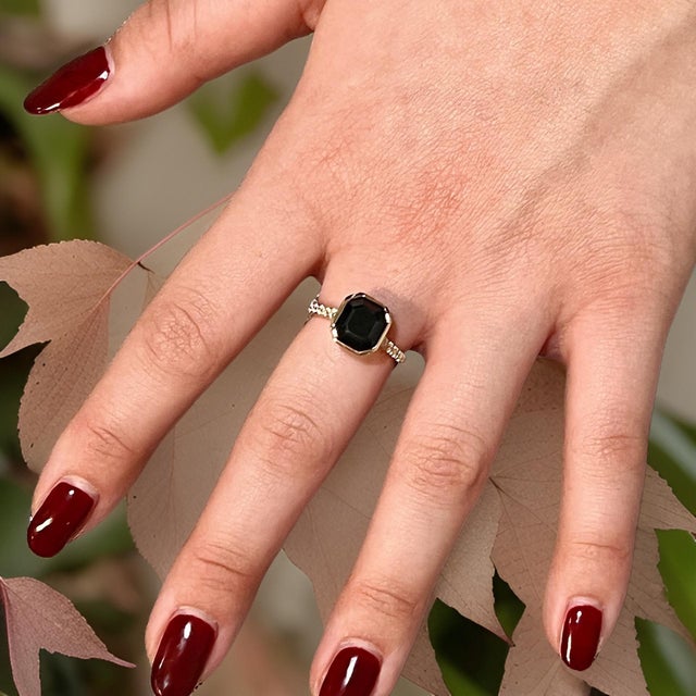 Natural Sapphire Diamond Ring 6.75 14k Yellow Gold 4.65 TCW Certified For Sale - Image 9 of 18