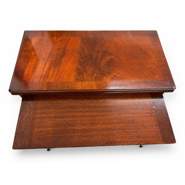Brown Late 20th Century Reproduction Mahogany Crotch Veneer 3-Drawer Chest / Small Dresser With Brass Pulls For Sale - Image 8 of 8
