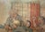 Antique 19th Century Original Men Playing Cards at Table Watercolor Painting For Sale - Image 11 of 12