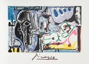 1980s "Le Peintre et son Modele" Lithograph After Pablo Picasso