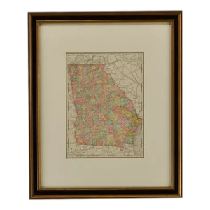 Vintage Framed Map of Georgia
