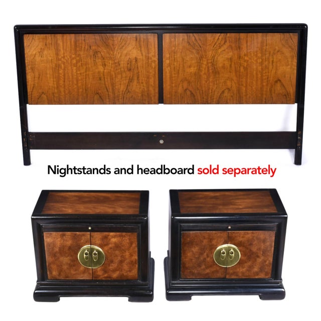 Wood John Stuart and Mount Airy Modern King Size Bed Headboard Walnut and Dark Wood For Sale - Image 7 of 11