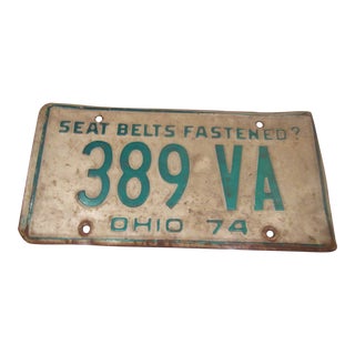 Vintage 1974 Ohio License Plate For Sale