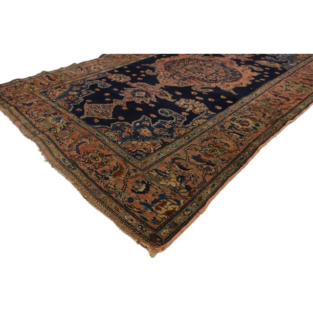 Antique Persian Malayer Rug for Entry, Kitchen, Foyer, or Bathroom 03'11 x 05'11. This hand knotted wool antique Persian...