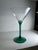 Minimalism 1970’s Vintage Green Stemmed Glasses, 2 Wine and 2 Martini Glasses - Set of 4 For Sale - Image 3 of 8