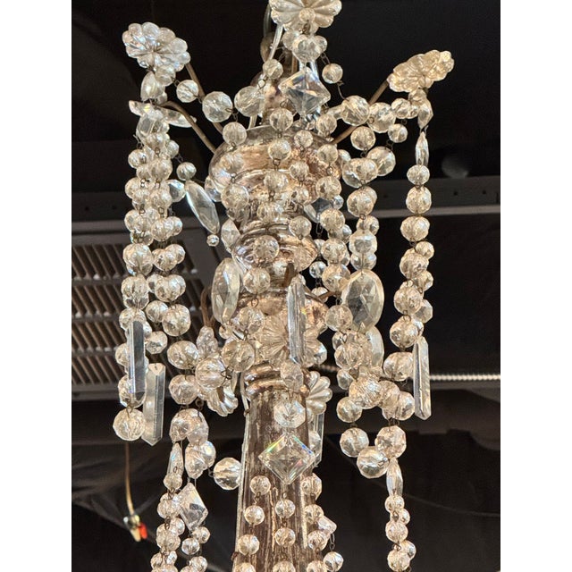 19th C. Italian Silverleaf Wood and Crystal Chandeliers For Sale In Dallas - Image 6 of 12