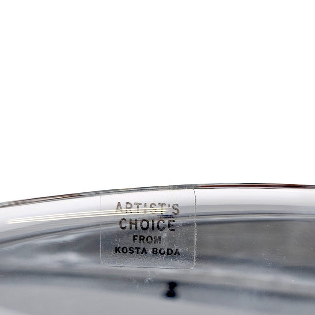 Göran Wärff for Kosta Boda Orchid Glass Dish – Signed 17.5" Sculptural Centerpiece Bowl, Sweden For Sale - Image 12 of 12