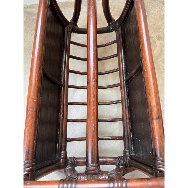 Vintage Bamboo & Split Reed Magazine/Newspaper Rack For Sale - Image 11 of 11