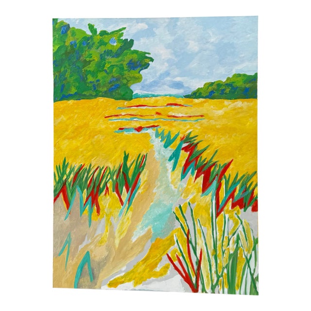 Coastal Marsh Wetland Landscape Painting For Sale