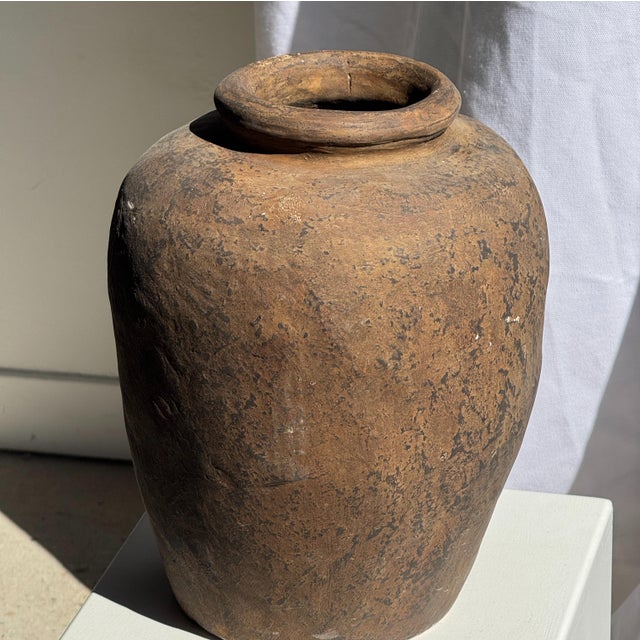 Borneo Vase in Beige Terracotta, 1980s For Sale - Image 6 of 9