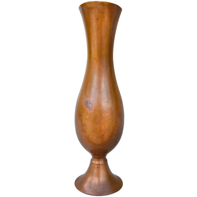 Early 20th Century Handmade Moroccan Copper Vase W/ Brass Handle For Sale - Image 4 of 8