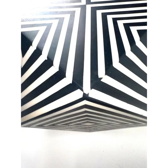 Art Deco Style Sculptural Resin Black and White Side or End Table, a Pair For Sale - Image 11 of 12