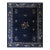 1920s Blue Navy Vase Floral Antique Chinese Peking Carpet Knotted Wool Deco Rug For Sale
