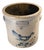 19th Century Blue and White Stoneware Crock With Bird by Ottman Brothers, Damaged For Sale