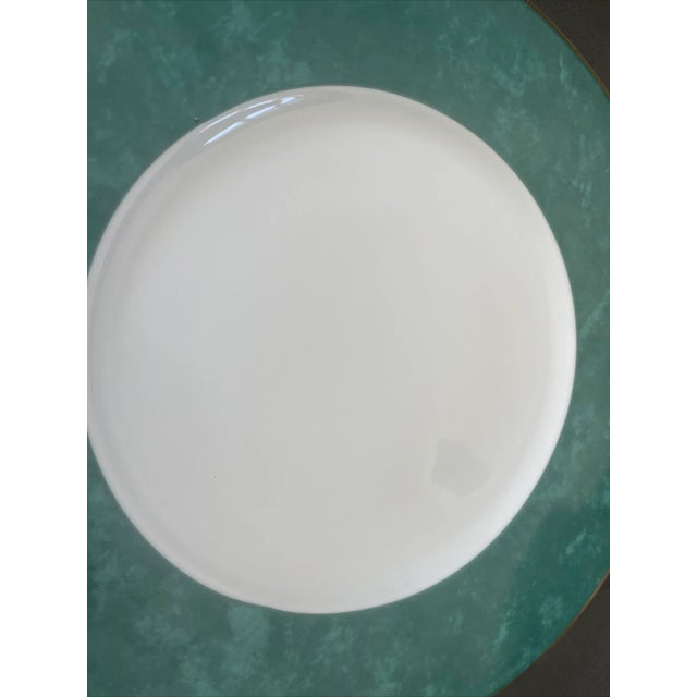 2000 - 2009 Contemporary French Designer "Guy Degrenne" Limoges Emeraude Chop/Chargers Set of 4 For Sale - Image 5 of 8