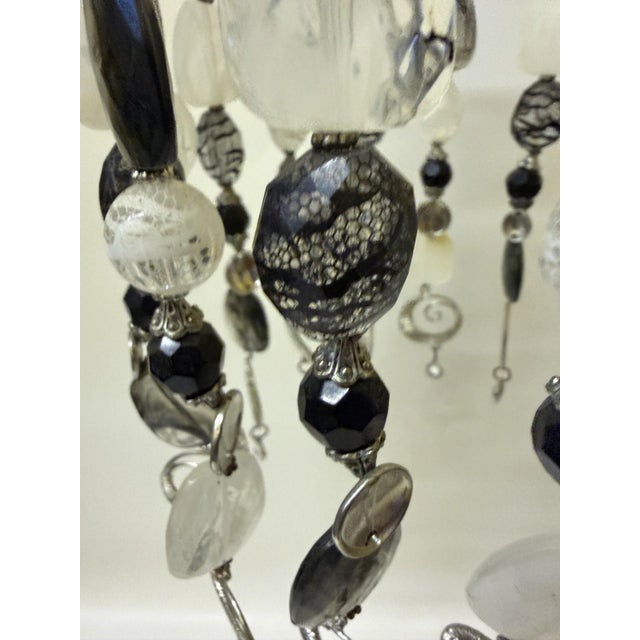 Postmodern Brutalist Beaded Mobile Chandelier - 18" Artisan Crystal & Glass Suncatcher For Sale - Image 9 of 13