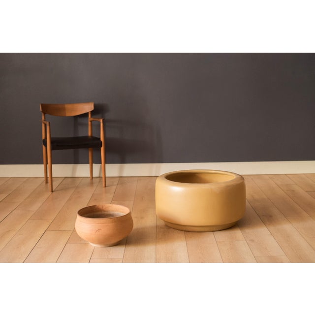 Vintage AP Stoneware "Tire" planter tree pot designed by John Follis for Architectural Pottery, circa 1960's. This piece...