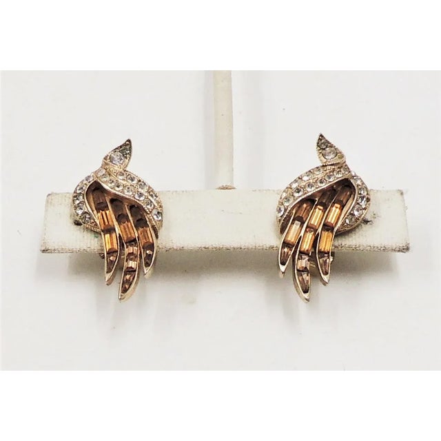 Vintage Signed Avon of Belleville Faux-Topaz Clip Earrings