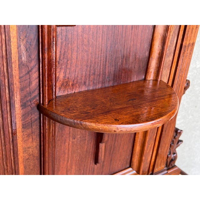 19th Century French Walnut Neoclassical Nightstands With Large Crest For Sale - Image 6 of 11