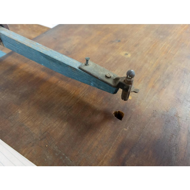 19th Century Primitive Rustic Americana Blue Painted Scroll Saw For Sale - Image 12 of 13