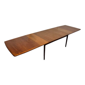 Large Danish Modern Expandable Teak Dining Table for 14