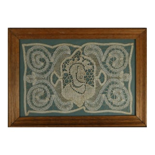 Circa 1700 Lace Embroidered Picture For Sale
