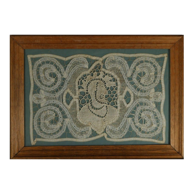Circa 1700 Lace Embroidered Picture For Sale