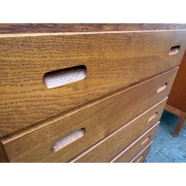 Mid-Century Modern Mid-Century Danish Teak & Oak Chest of Drawers by Børge Mogensen for C.M. Madsen for FDB, 1960s For Sale - Image 3 of 7