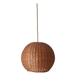 Hand-Woven Willow Ball Pendant, 1970s For Sale