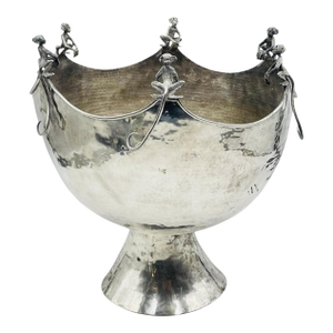 1980s Emilia Castillo, Silver-Plated "Monkey" Punch Bowl, Mexican Modernism