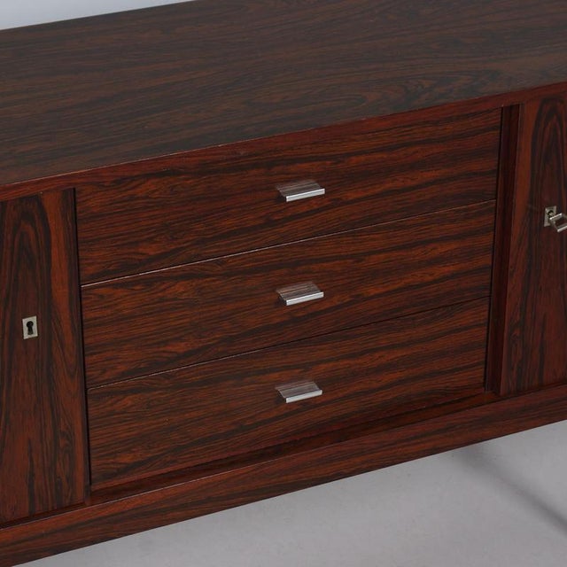 Rosewood Sideboard with 3 Drawers and 2 Cabinets, Denmark, 1960s For Sale - Image 10 of 12
