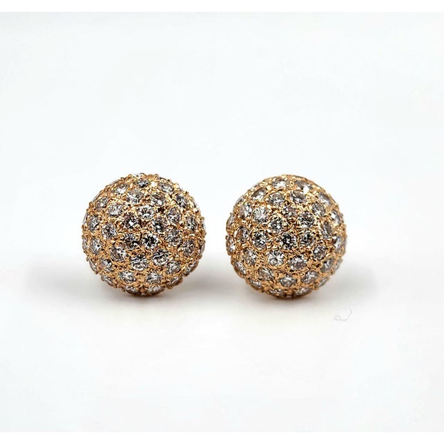 White 2.00 Ct Diamond Pave Earrings - Set of 2 For Sale - Image 8 of 8