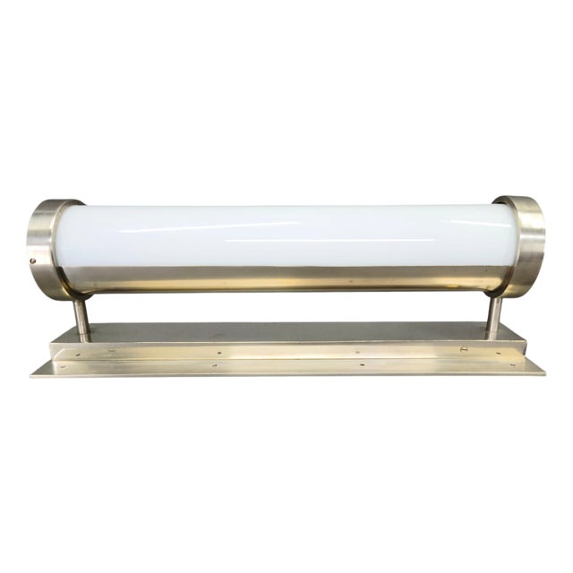 Bauhaus Nickel Wall Light with Glass Tube, 1930s For Sale