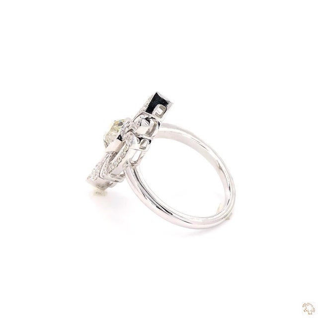 Early 20th Century Early 20th Century 1.1 Carat Old European Cut Diamond Gold Ring, Size 6.5 For Sale - Image 5 of 9