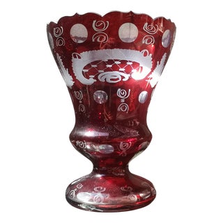 Ruby Red Crystal Vase For Sale