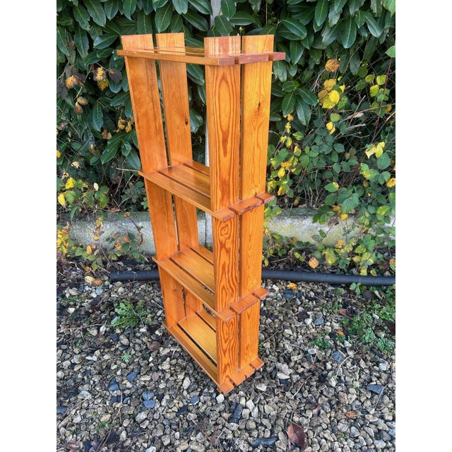 Wood Brutalist Pine Shelf, 1970s For Sale - Image 7 of 10