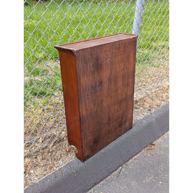 1960 Mid-Century Modern Cherry Wood 2-Tier Wall Shelf With Drawer For Sale - Image 10 of 13