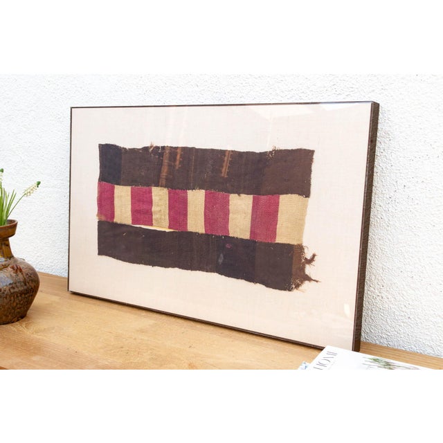 Folk Art Nazca Block Stripe Pre-Columbian Framed Art For Sale - Image 3 of 7