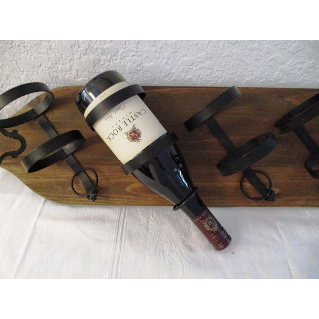 Reclaimed Wood Iron Wall Mount Wine Rack Chairish