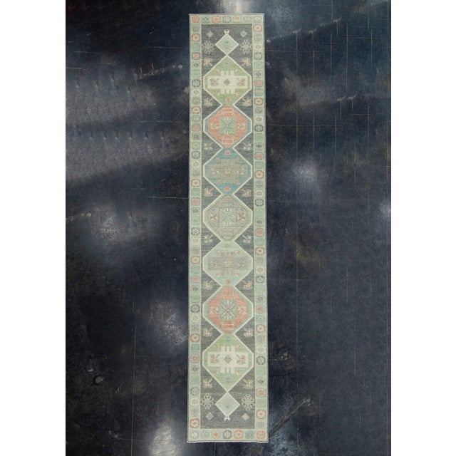 Black Turkish Oushak Runner Rug 3' x 16'5" #17241 For Sale - Image 8 of 8