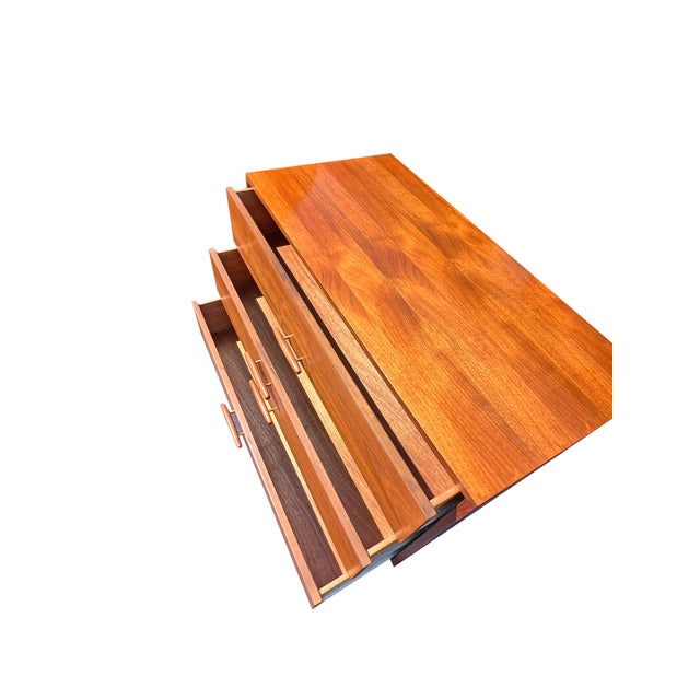 Vintage Mid Century Modern Compact Dresser in Danish Style For Sale - Image 4 of 11