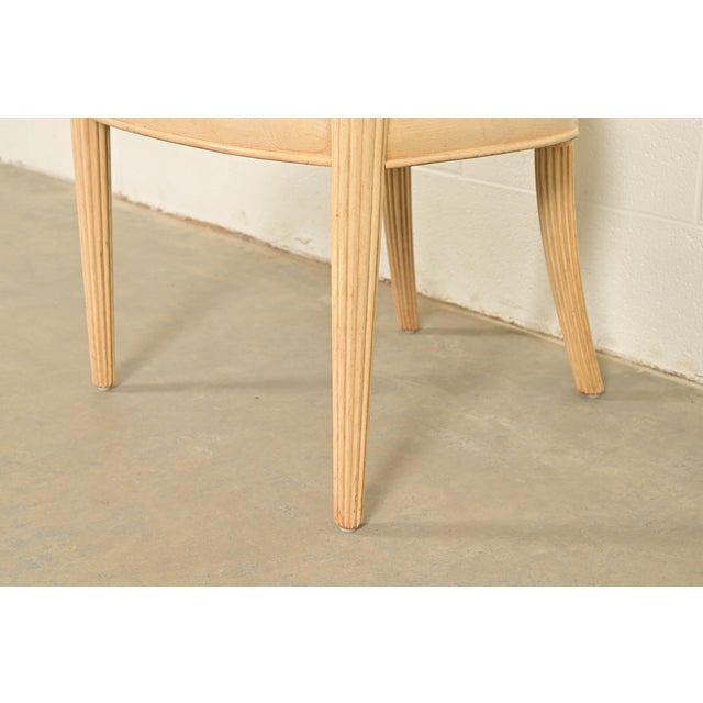 Henredon Modern Art Deco Carved Oak Dining Chairs, Set of Six For Sale - Image 10 of 15