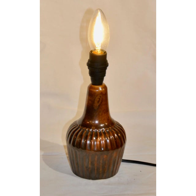 1970s Dark Brown Secle Table Lamp For Sale - Image 5 of 6