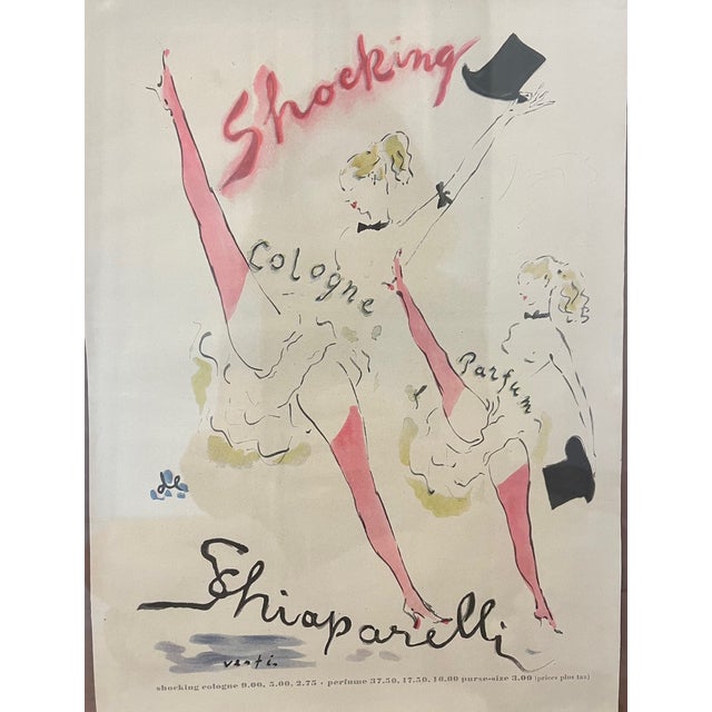 Wood 1940s Shocking by Schiaparelli Framed Perfume Advertisements For Sale - Image 7 of 10
