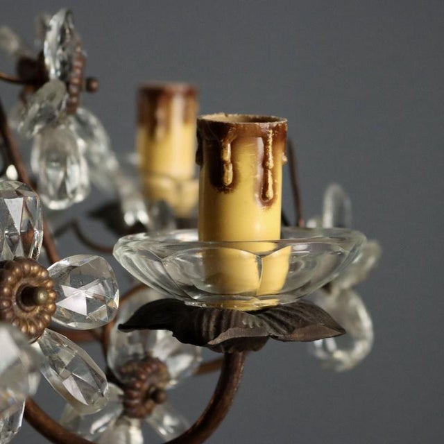 Early 20th Century Copper Metal and Glass Six-Light Chandelier, Italy For Sale - Image 4 of 9