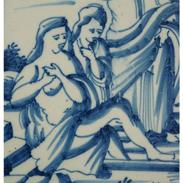 Antique Ceramic Tile from Blue Delft Factory, 1700s For Sale - Image 10 of 18