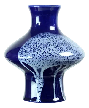 Mid-Century Blue Ceramic Vase, Former Czechoslovakia, 1960s