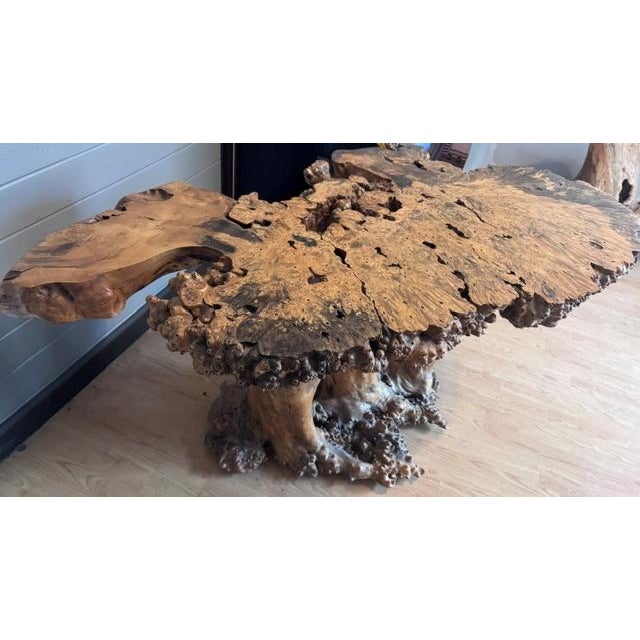 Handcrafted Burlwood Table - One of a Kind Statement Piece For Sale - Image 9 of 11