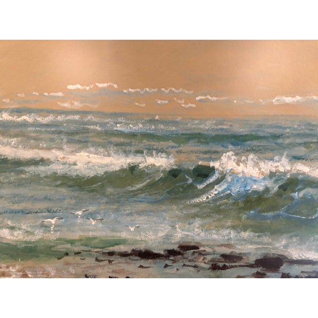 Matched Pair of 1909 Watercolors by Edmund Darch Lewis (1835–1910) | Hudson River School Artist's Seascapes For Sale - Image 10 of 12